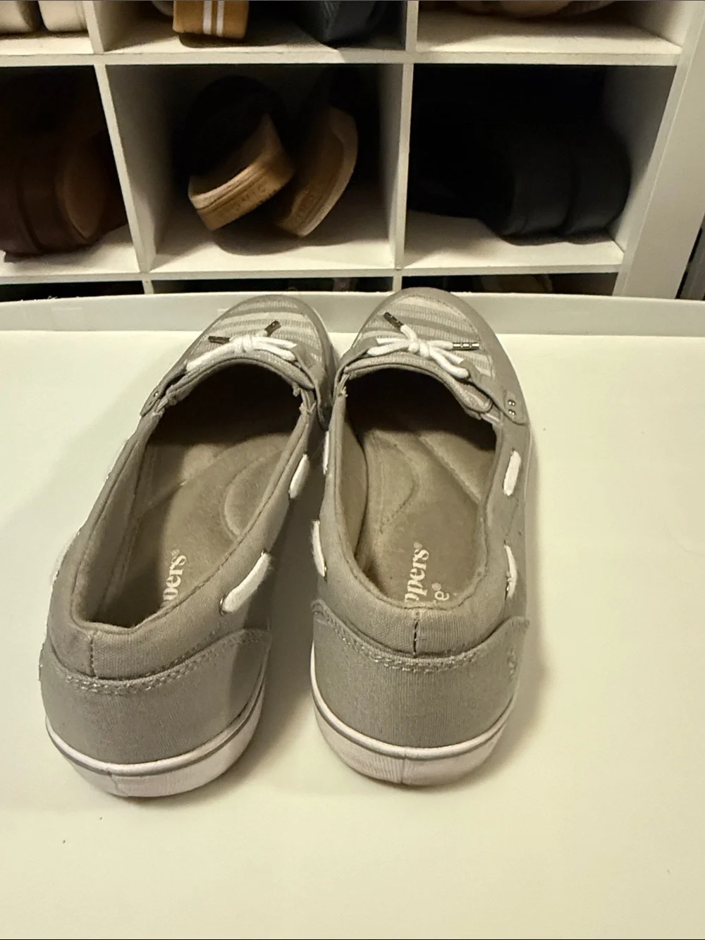 Grasshoppers Gray Striped Slip-On Loafers